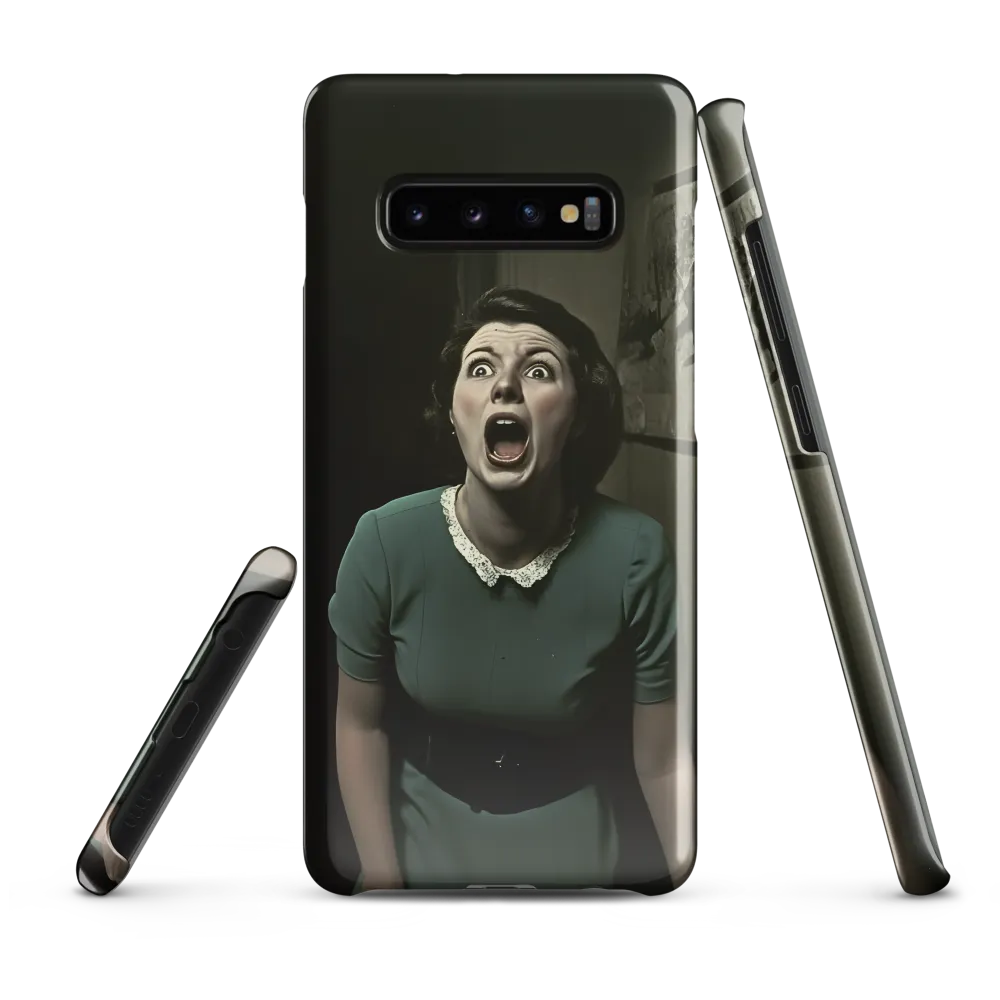 Echoes of Fear: A Vintage Portrait | Phone Case |  S10 Plus | Snap Case | Glossy