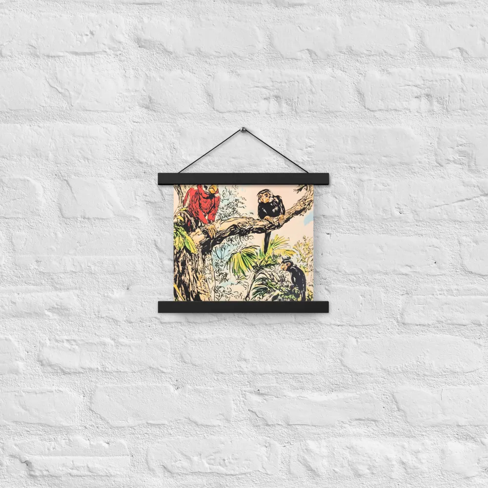 Jungle Harmony | Poster With Black Wood Hanger | 10″×10″