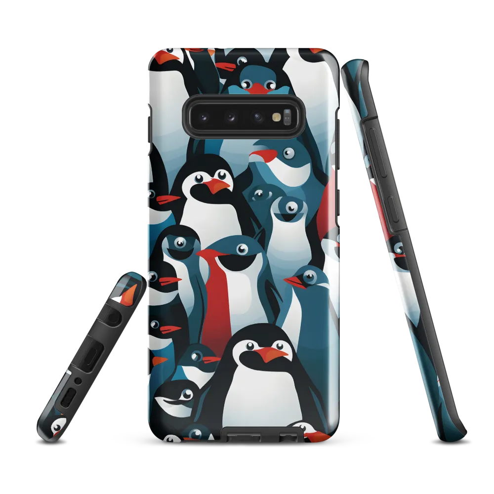 Penguin Parade | Phone Case |  S10 Plus | Tough Case | Glossy