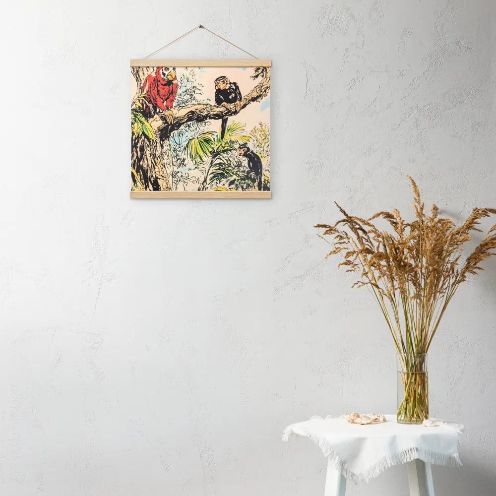 Jungle Harmony | Poster With Oak Wood Hanger | 16″×16″