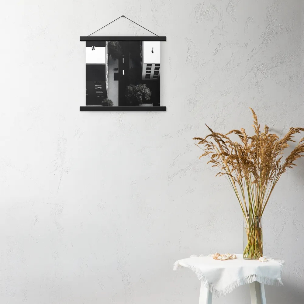 Urban Serenity from Above | Poster With Black Wood Hanger | 14″×14″