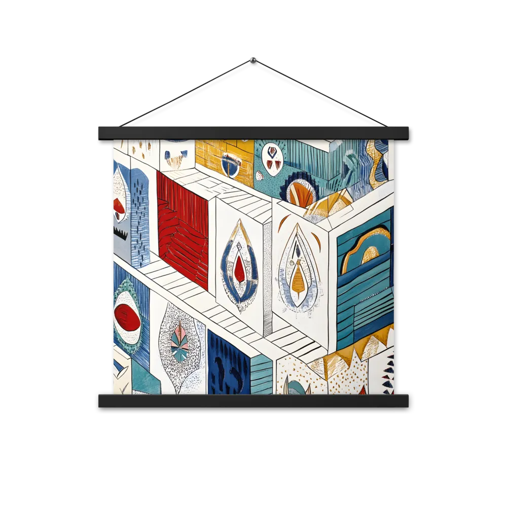 Symphony of Geometric Harmony | Poster With Black Wood Hanger | 18″×18″