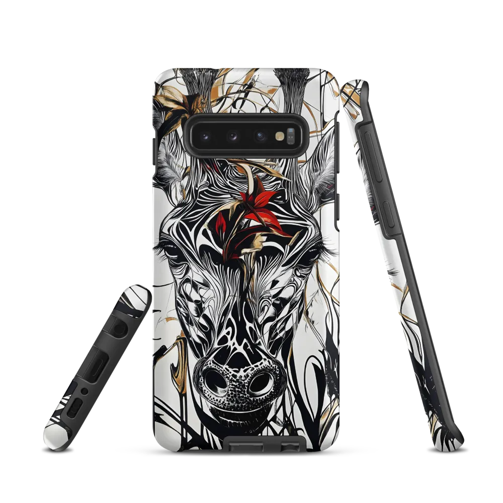 Floral Elegance: The Giraffe's Portrait