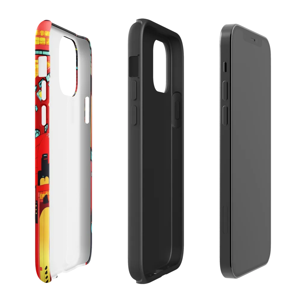 Neon Dreams: A Cyberpunk Cityscape | Phone Case |  12 | Tough Case | Glossy