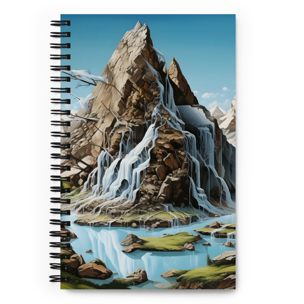 Majestic Cascade: A Mountain Masterpiece | Spiral Notebook