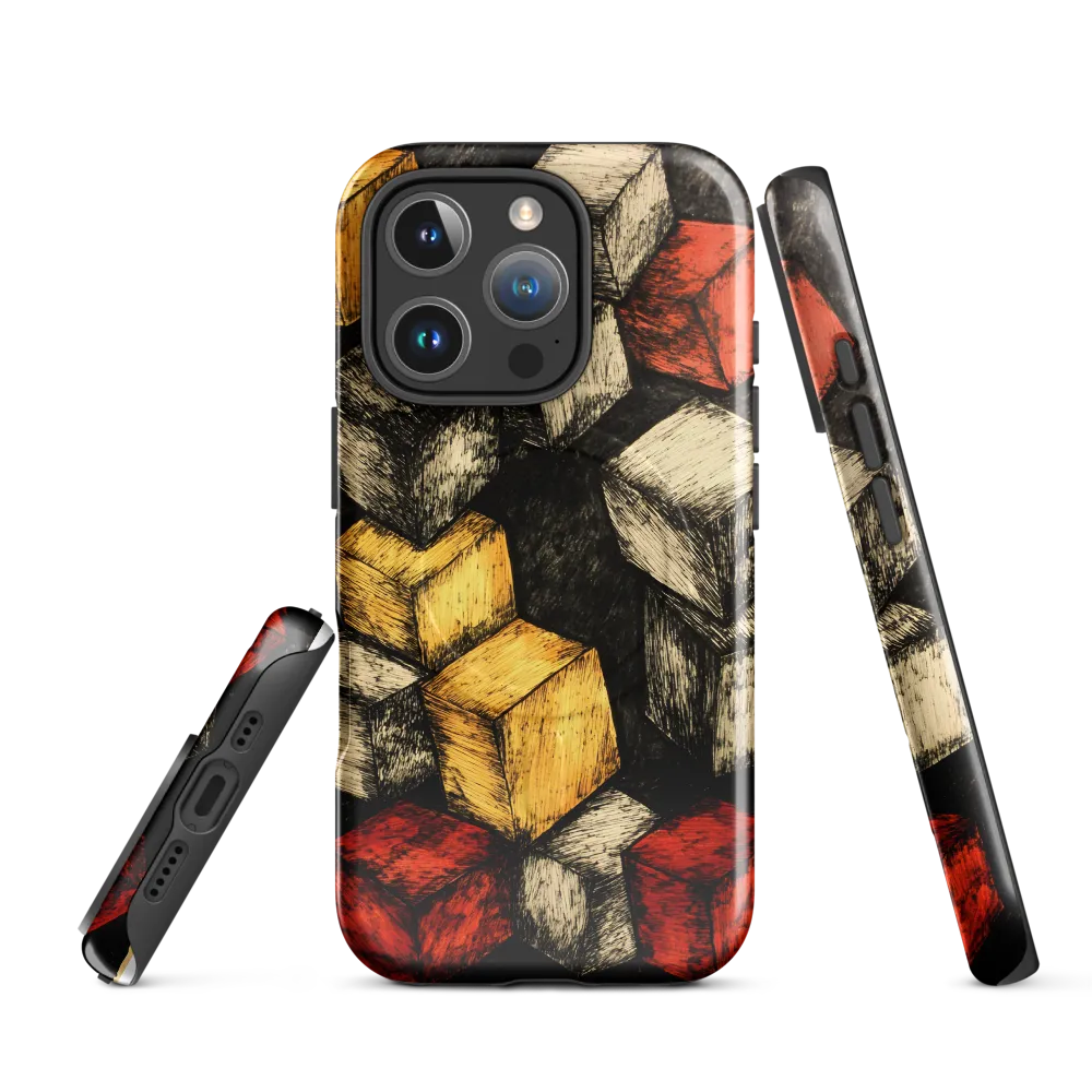 Dynamic Cubes: An Exploration in Color and Form | Phone Case |  16 Pro | MagSafe® Tough Case | Glossy