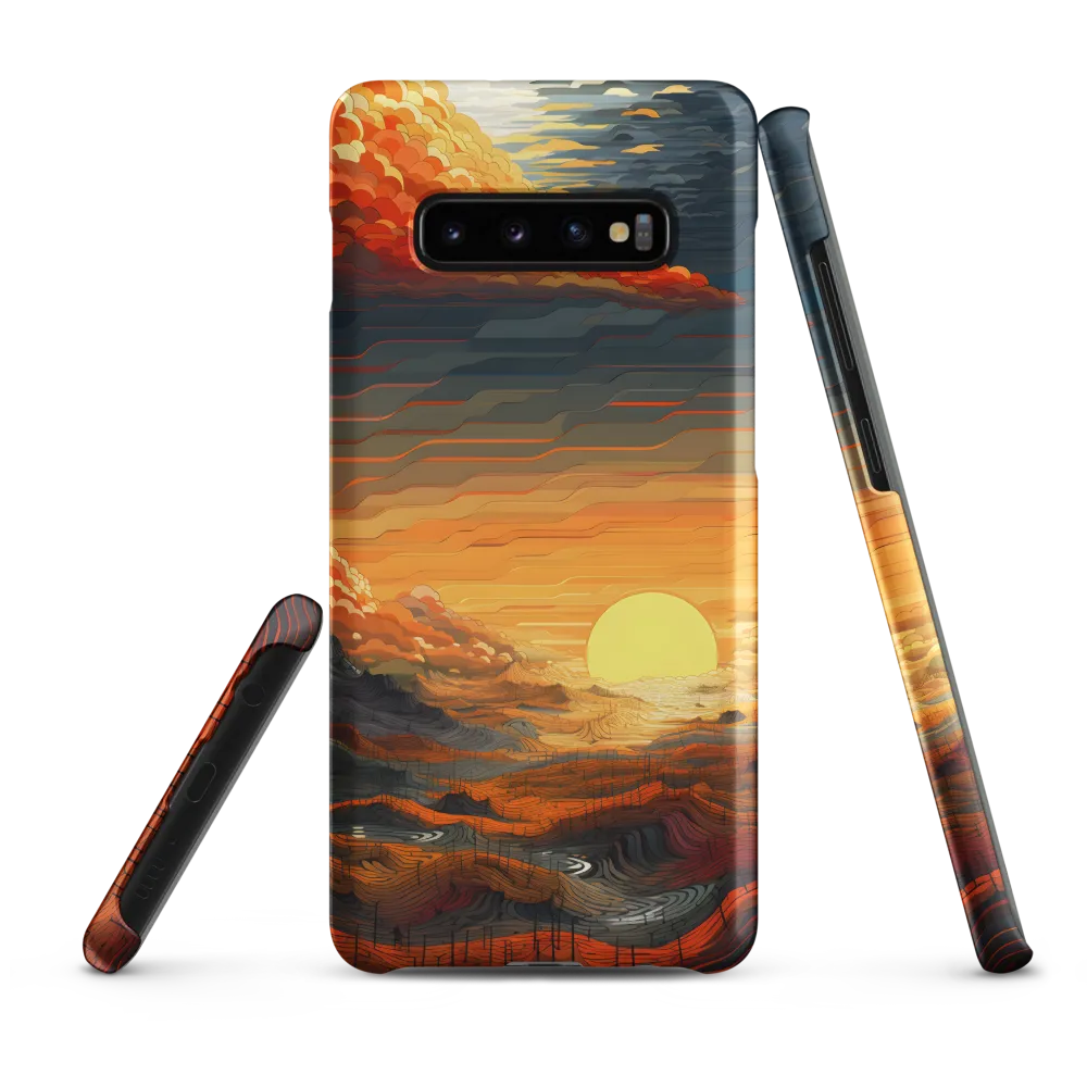 Ethereal Sunset: A Serene Landscape in Flowing Forms