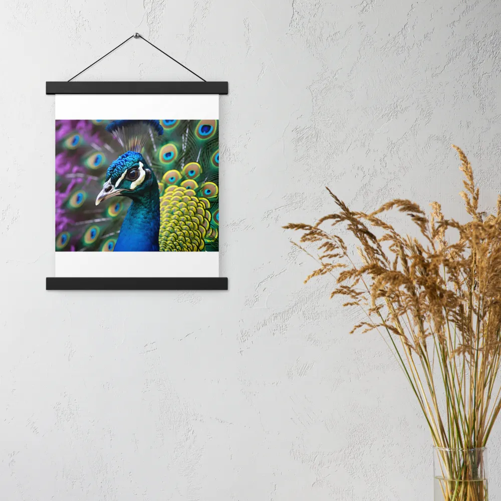 Regal Plumage: The Peacock's Splendor | Poster With Black Wood Hanger | 11″×14″