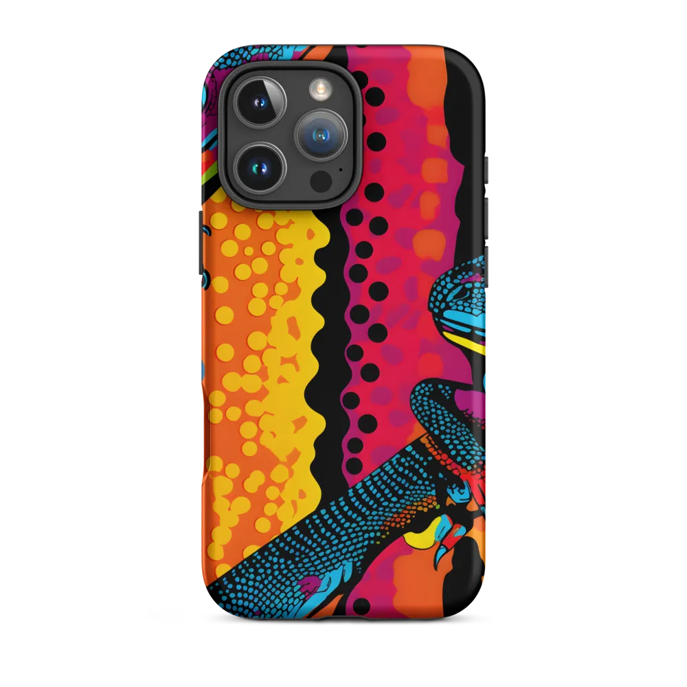 Colorful Encounters: The Playful Geckos | Phone Case |  16 Pro Max | Tough Case | Matte
