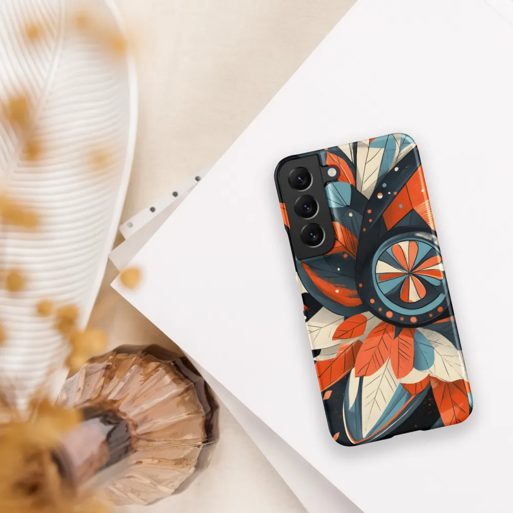Floral Symphony in Orange and Teal