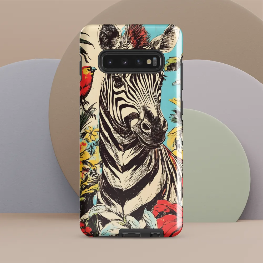 Zebra in Tropical Reverie | Phone Case |  S10 Plus | Tough Case | Glossy