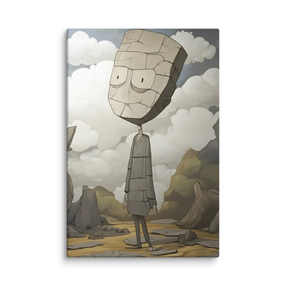 Whimsical Stone Figure in a Rocky Landscape | Canvas | 32″×48″