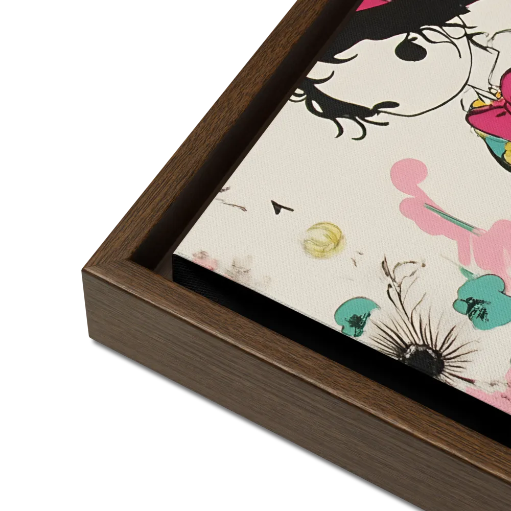 Whimsical Garden Reverie | Canvas with Brown Frame | 12″×16″