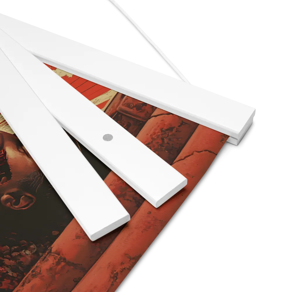 Defiant Echoes of Ruin | Poster With White Wood Hanger | 12″×12″