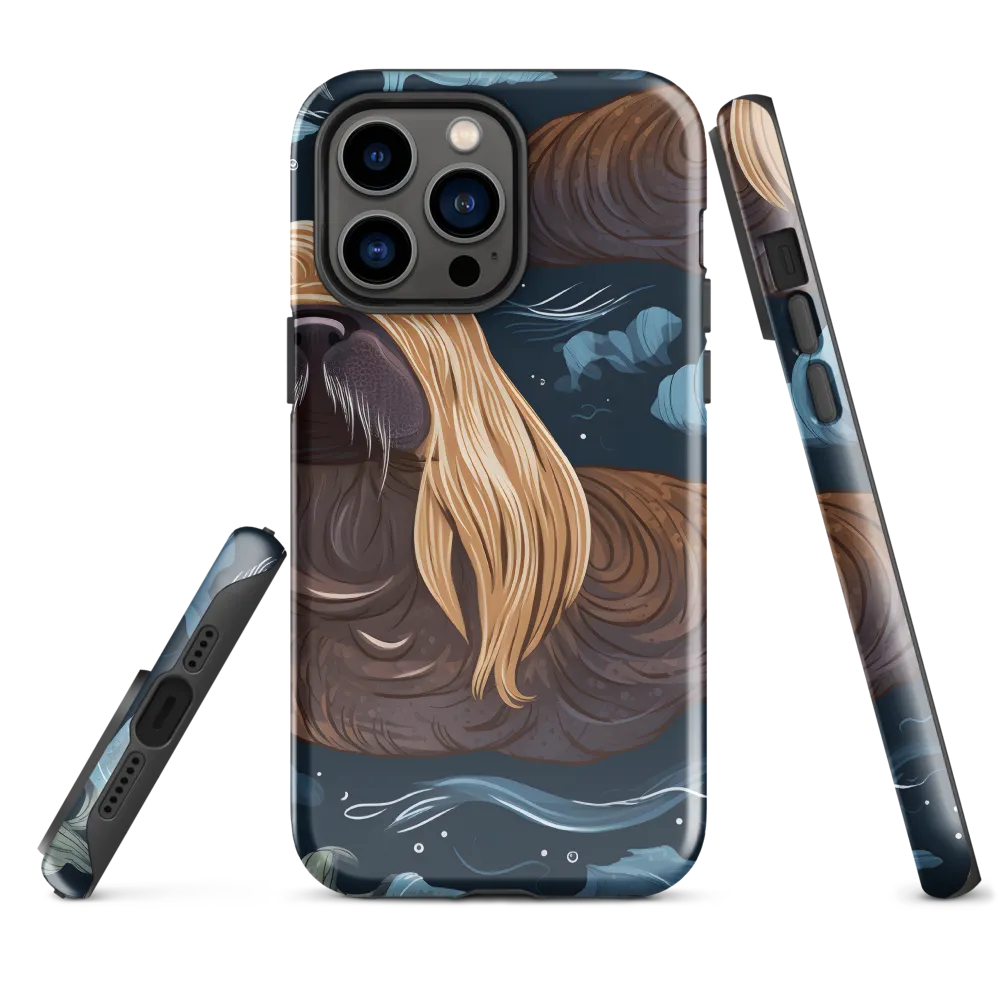 Whimsical Walruses in Deep Blue