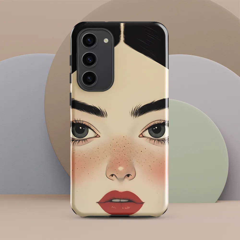 Serenity Captured: A Modern Portrait | Phone Case |  S23 Plus | Tough Case | Glossy