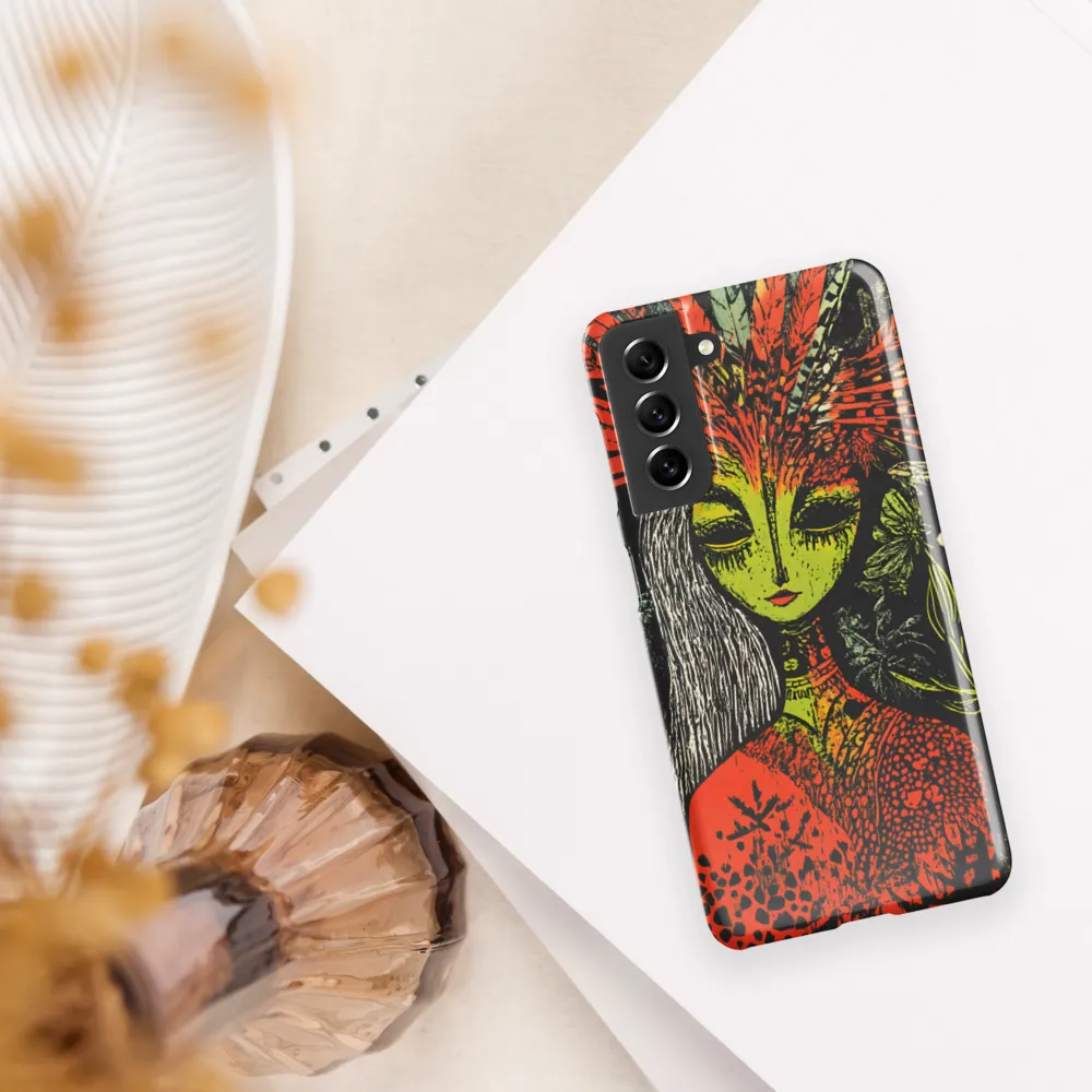 Mystical Flora: A Surreal Portrait | Phone Case |  S21 | Snap Case | Glossy