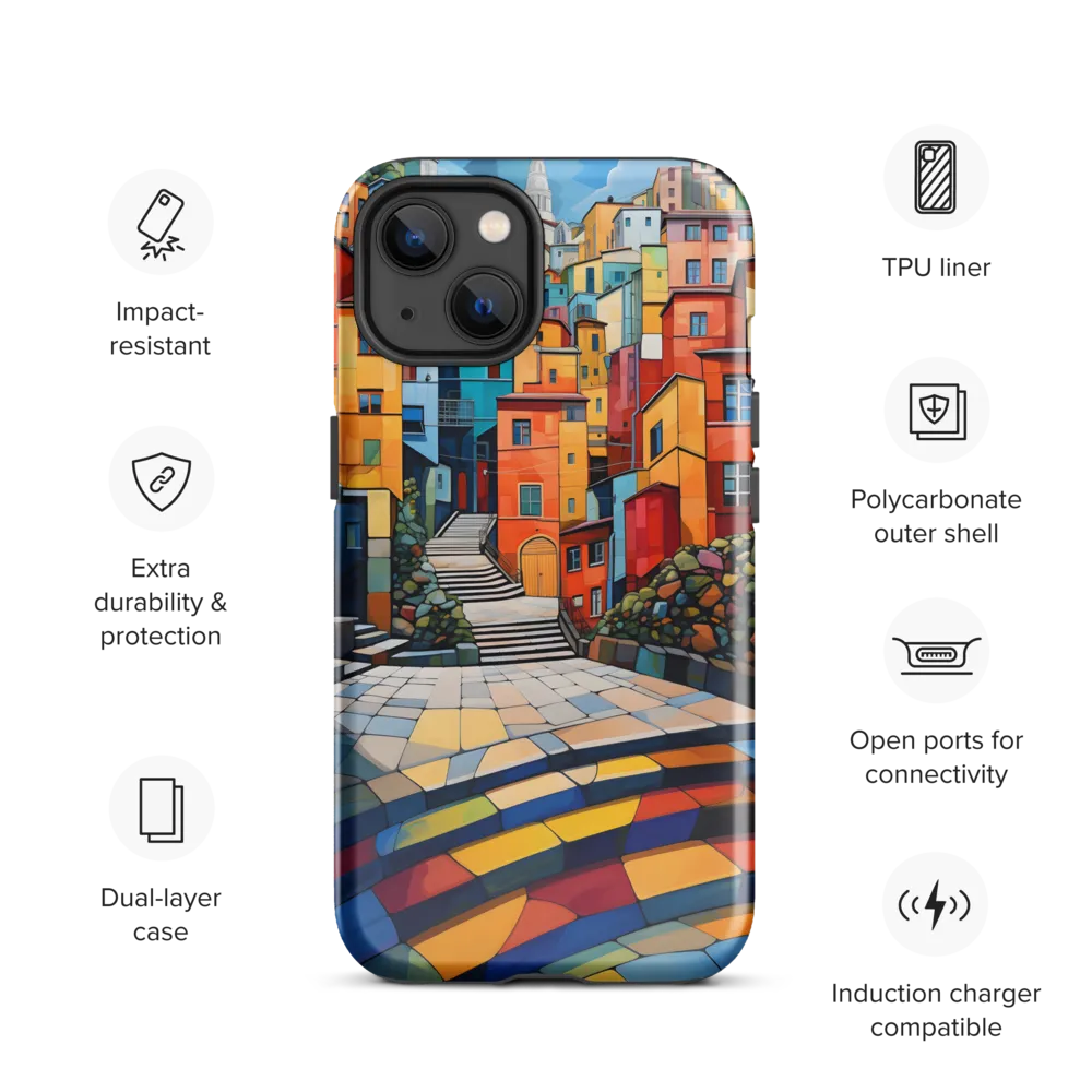 Vibrant Village: A Cubist Journey