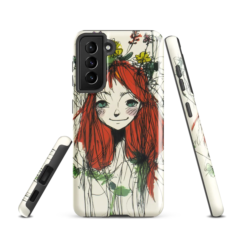 Whimsical Floral Portrait | Phone Case |  S21 | Tough Case | Glossy