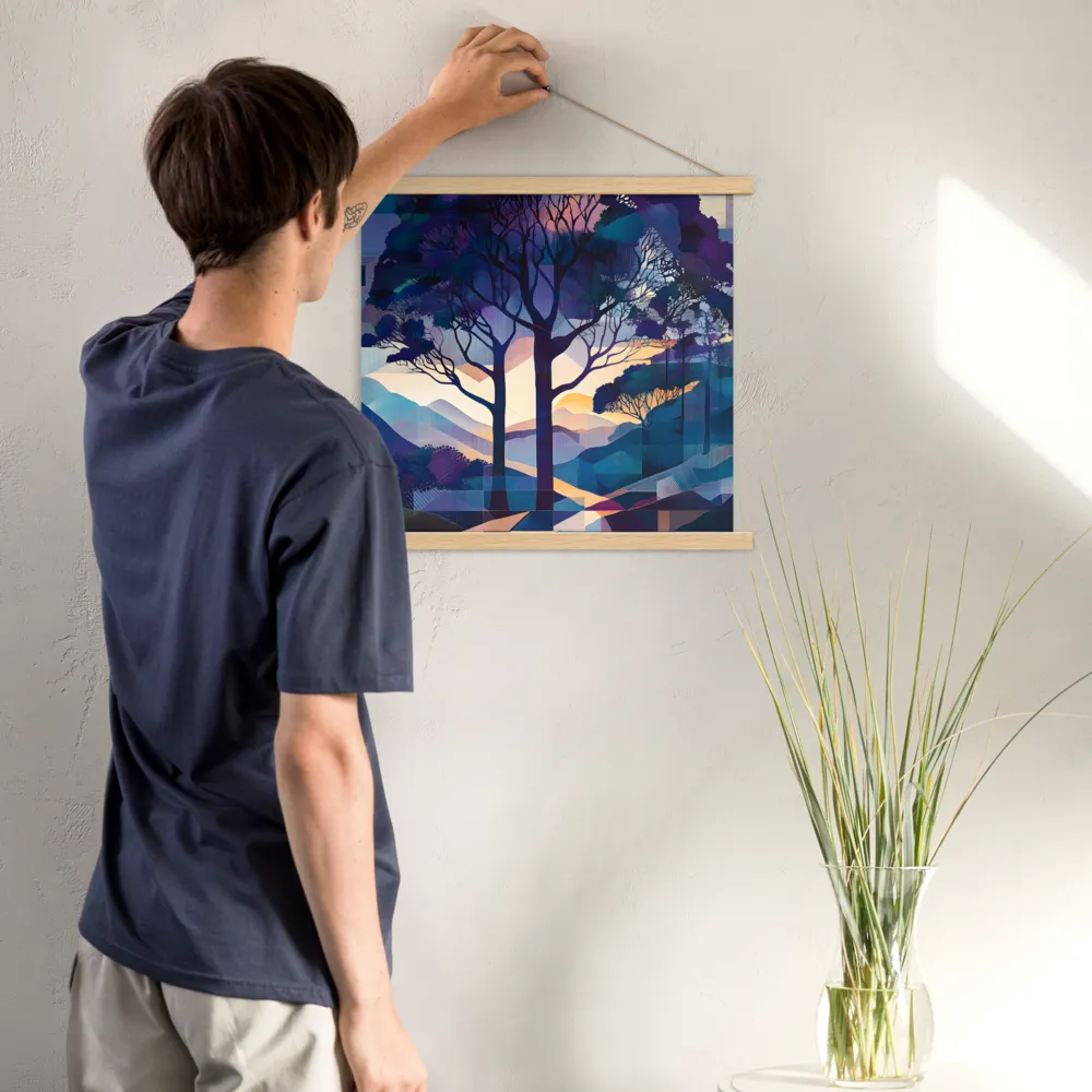 Tranquil Geometry: A Journey Through Color | Poster With Oak Wood Hanger | 18″×18″