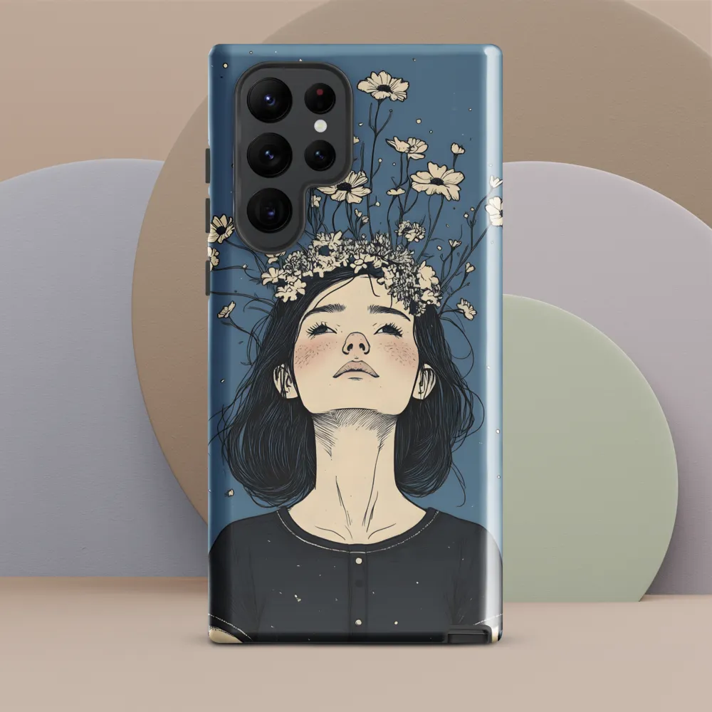 Floral Serenity: A Portrait of Tranquility | Phone Case |  S22 Ultra | Tough Case | Glossy