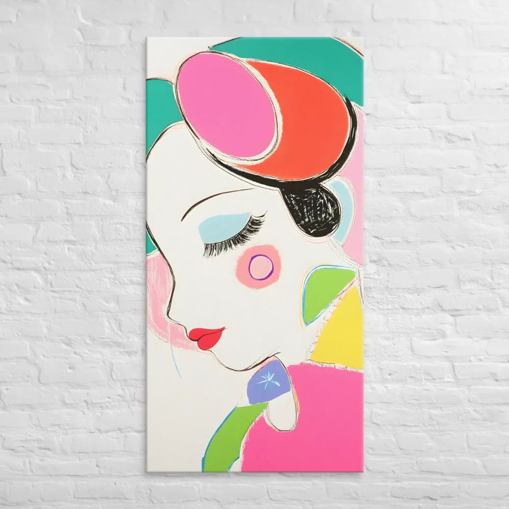 Whimsical Portrait in Colorful Abstraction | Canvas | 30″×60″