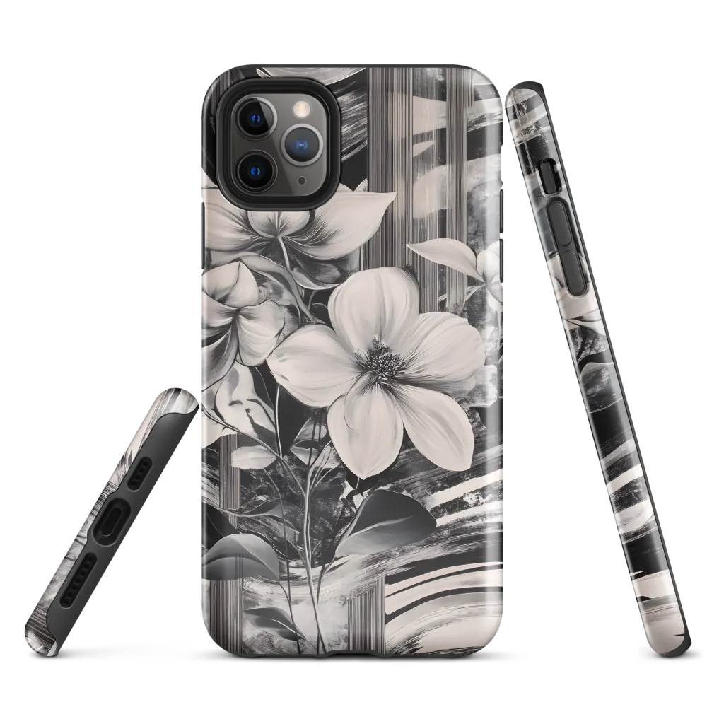 Ethereal Bloom: A Dance of Monochromes | Phone Case |  11 Pro Max | Tough Case | Glossy