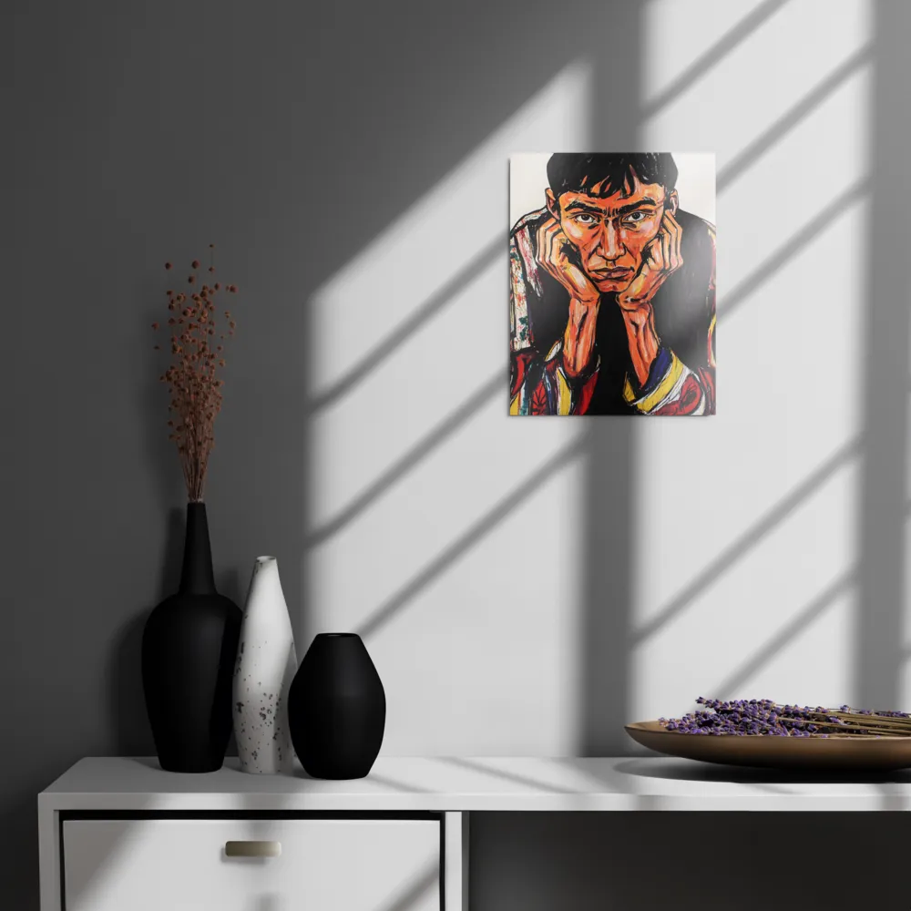 Contemplative Intensity: An Expressionist Portrait