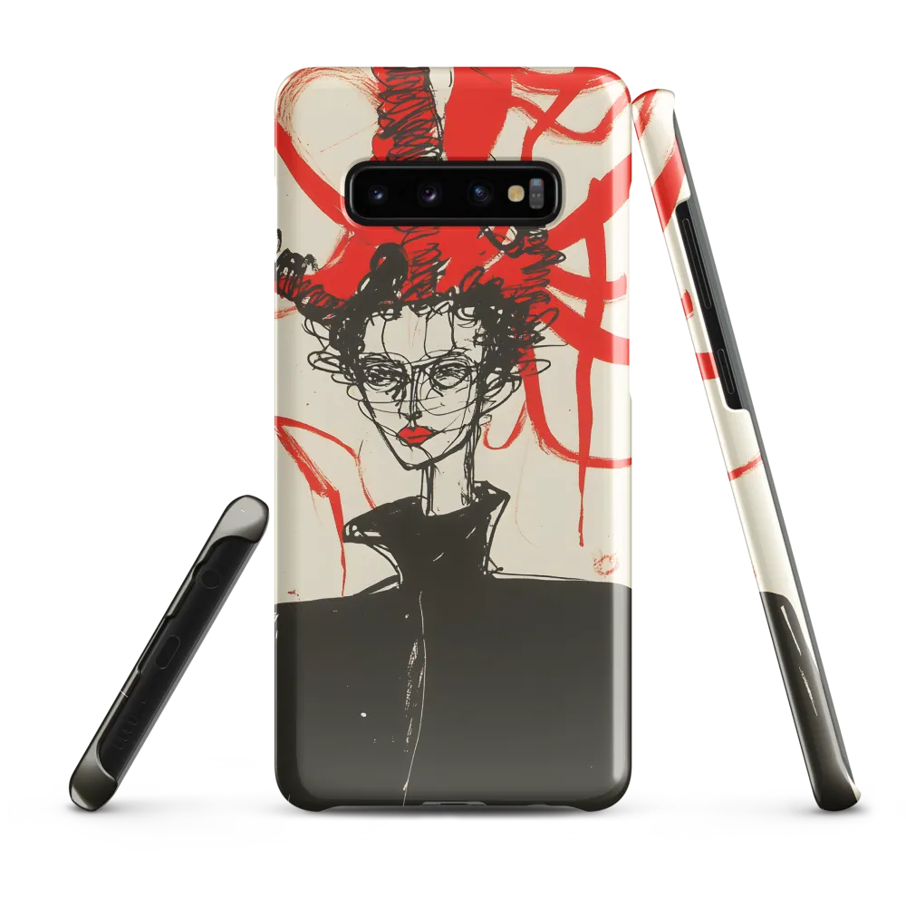 Dramatic Elegance in Red and Black | Phone Case |  S10 Plus | Snap Case | Glossy