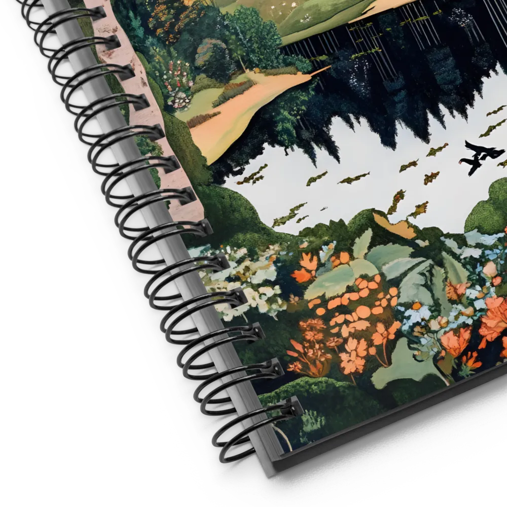 Tranquil Reflections: A Serene Landscape | Spiral Notebook