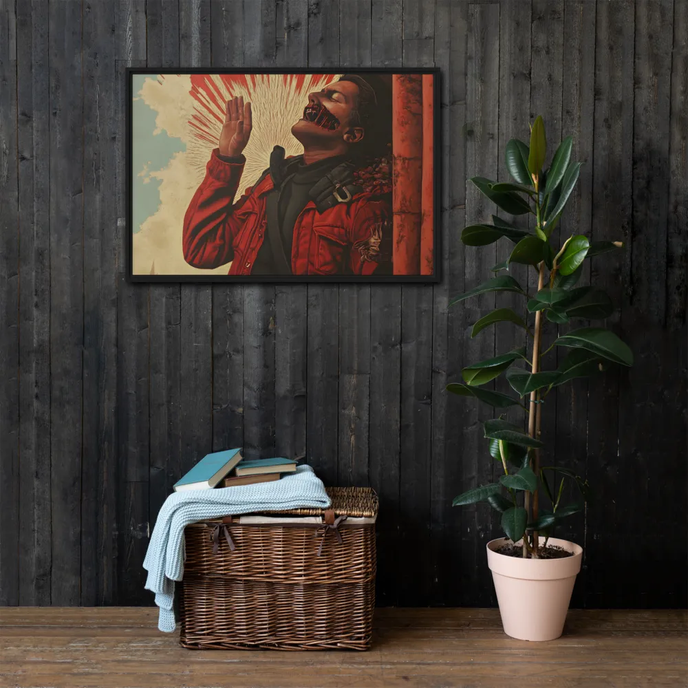 Defiant Echoes of Ruin | Canvas with Black Frame | 24″×36″