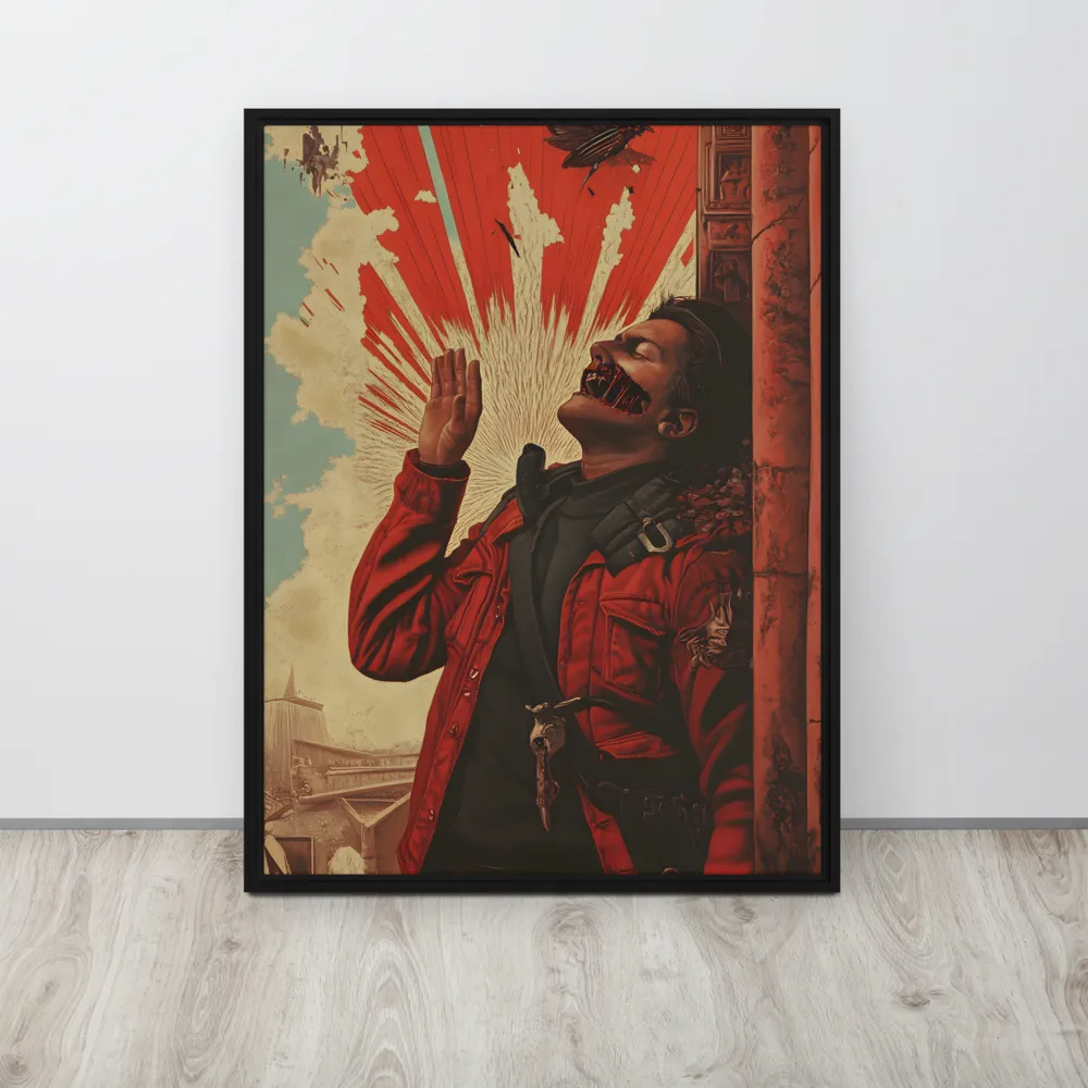 Defiant Echoes of Ruin | Canvas with Black Frame | 24″×32″