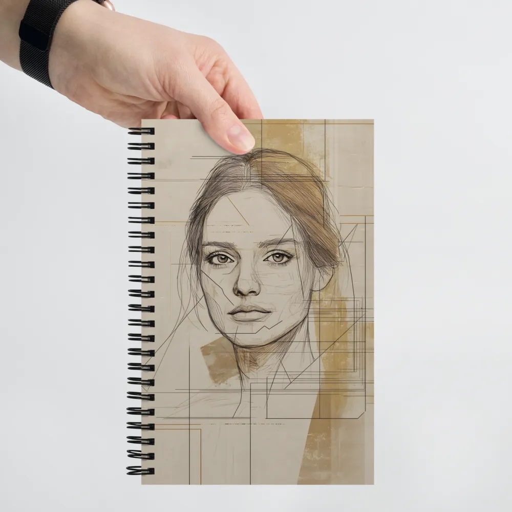 Geometric Elegance: A Modern Portrait | Spiral Notebook