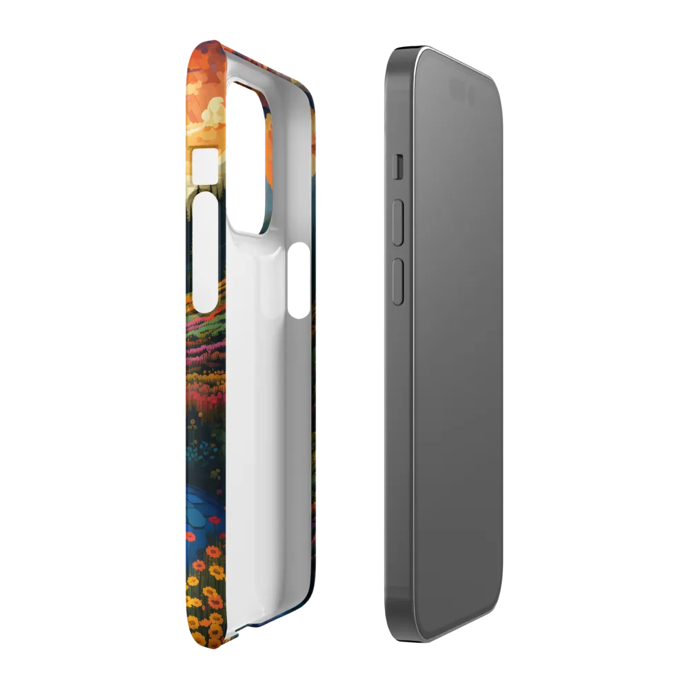 Serenity in Sunset: A Winding River's Embrace | Phone Case |  14 Pro | Snap Case | Matte
