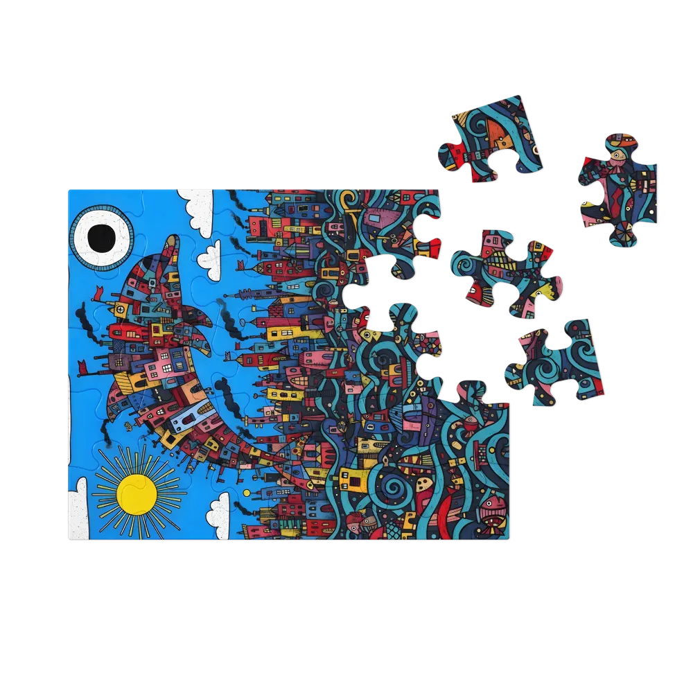 Dolphin City 
 Jigsaw Puzzle in Tin Box