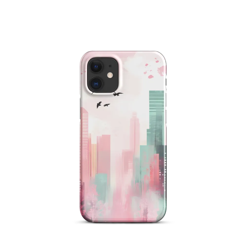 Dreamy Cityscape in Pink and Cyan