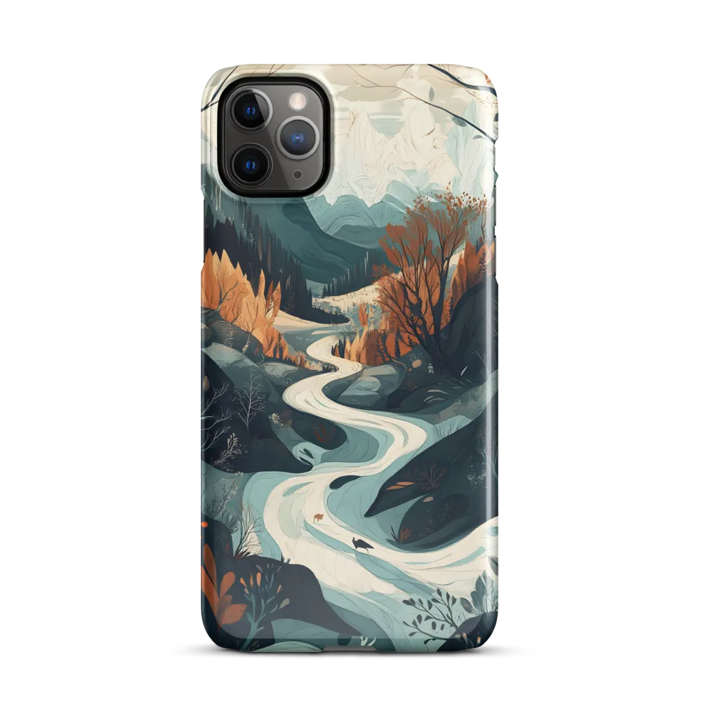 Winding Serenity: A Digital Landscape | Phone Case |  11 Pro Max | Snap Case | Glossy