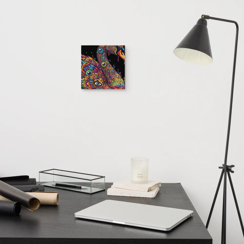 Psychedelic Swan 
 Canvas | 8″x 8″