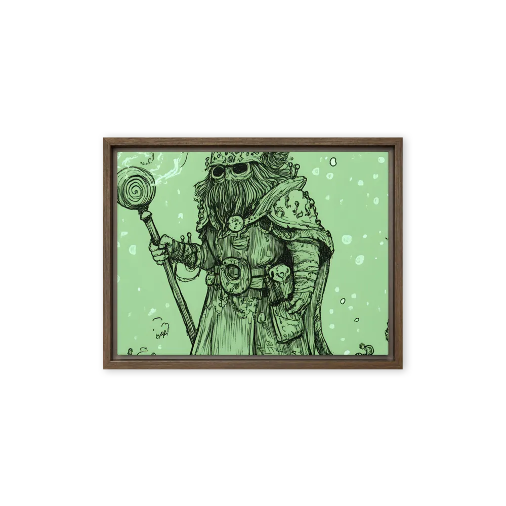 The Enigmatic Wizard | Canvas with Brown Frame | 12″×16″
