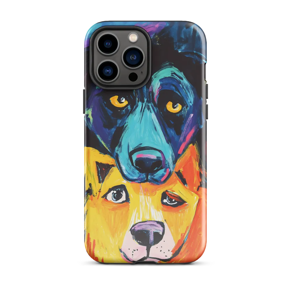 Vibrant Companions: An Expression of Canine Spirit | Phone Case |  13 Pro Max | Tough Case | Glossy