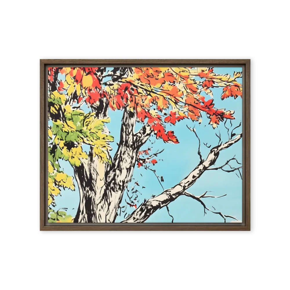 Autumn's Embrace | Canvas with Brown Frame | 16″×20″