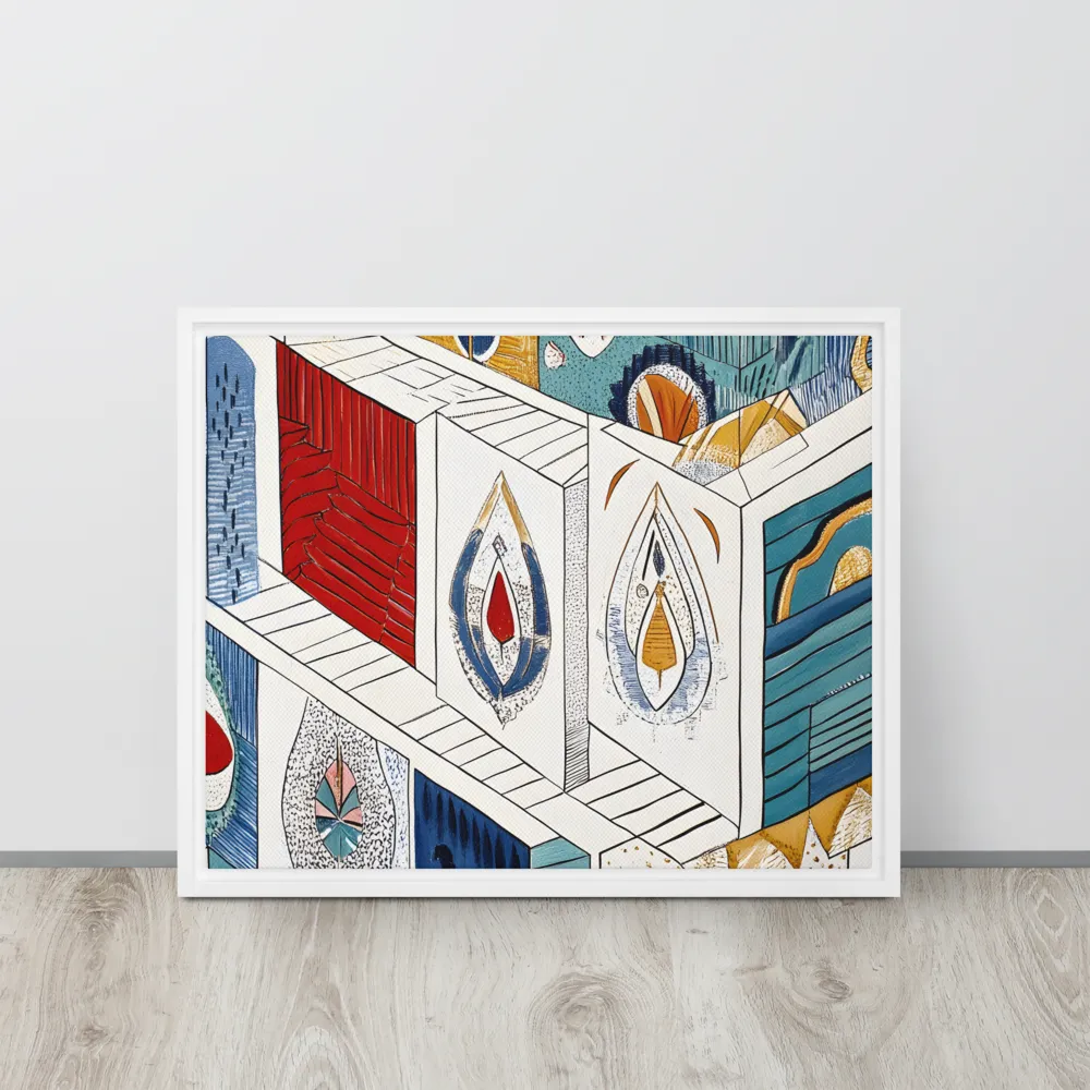Symphony of Geometric Harmony | Canvas with White Frame | 16″×20″