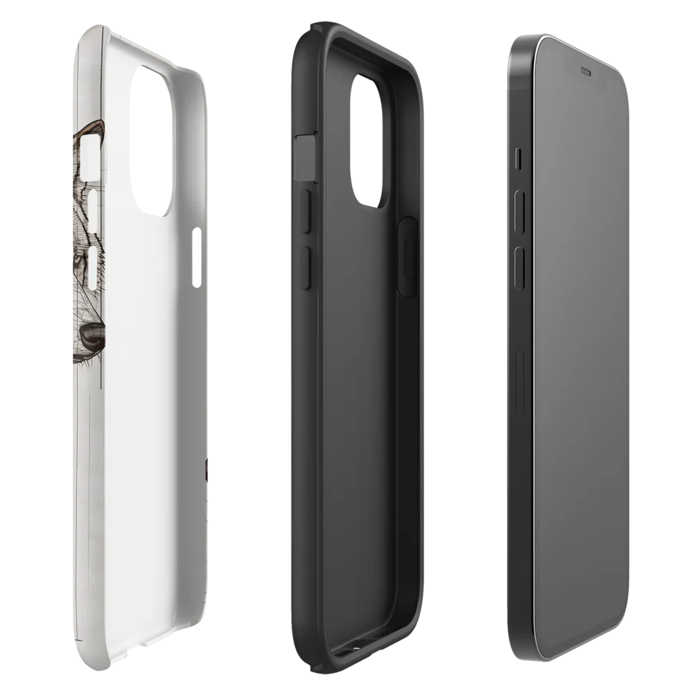 Geometric Harmony: The Essence of Wolves | Phone Case |  12 Pro Max | Tough Case | Matte