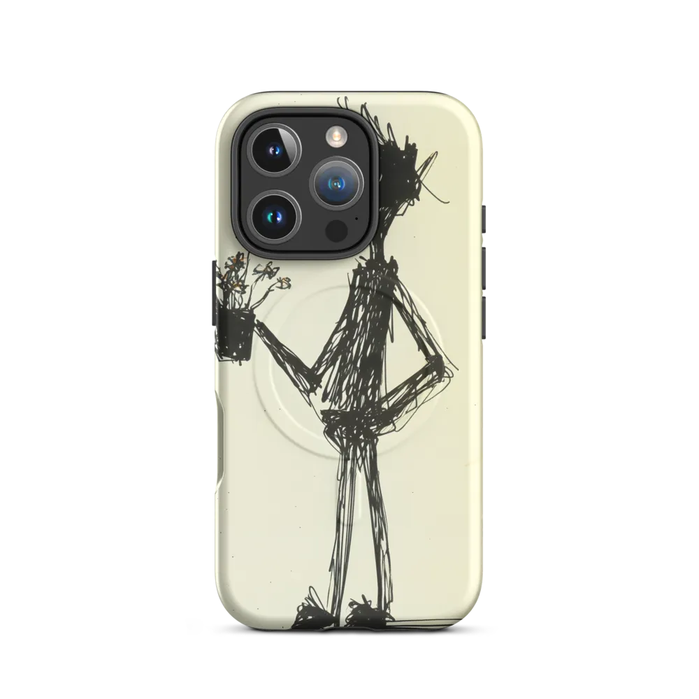 Whimsical Figure with Flowers