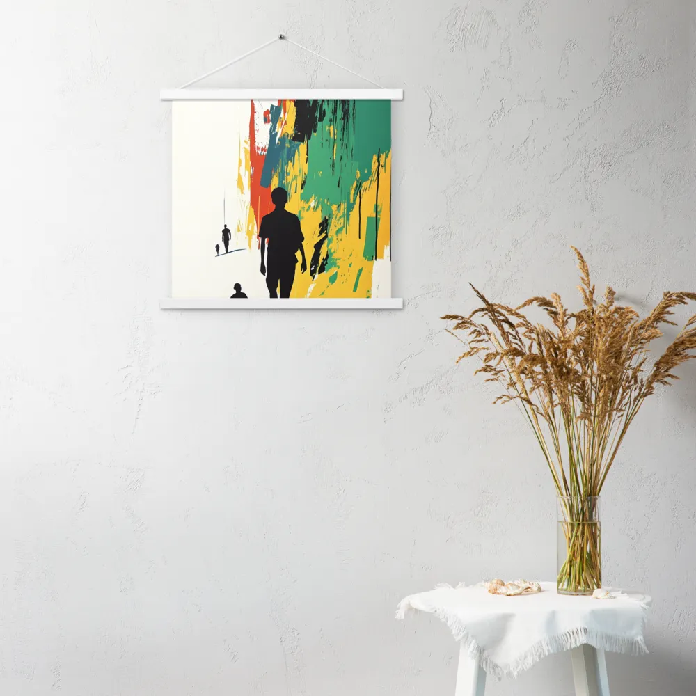 Journey of Silhouettes | Poster With White Wood Hanger | 18″×18″