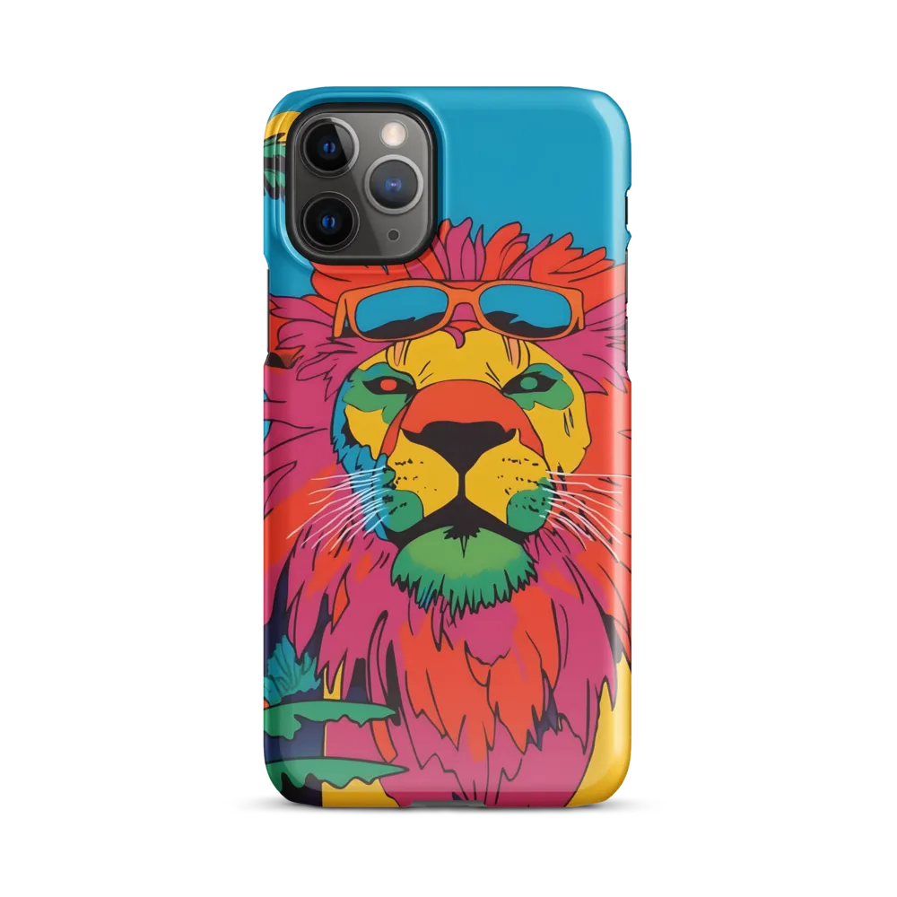 Lion with Sunglasses: A Vibrant Tropical Portrait