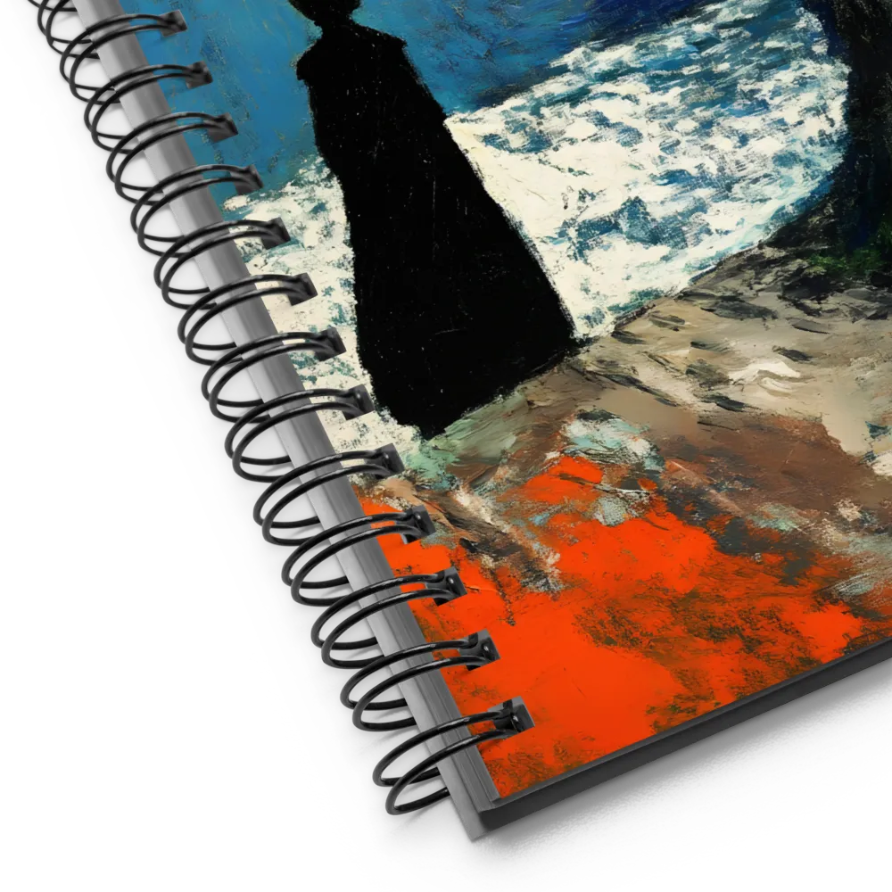 Solitary Reflection by the Sea | Spiral Notebook