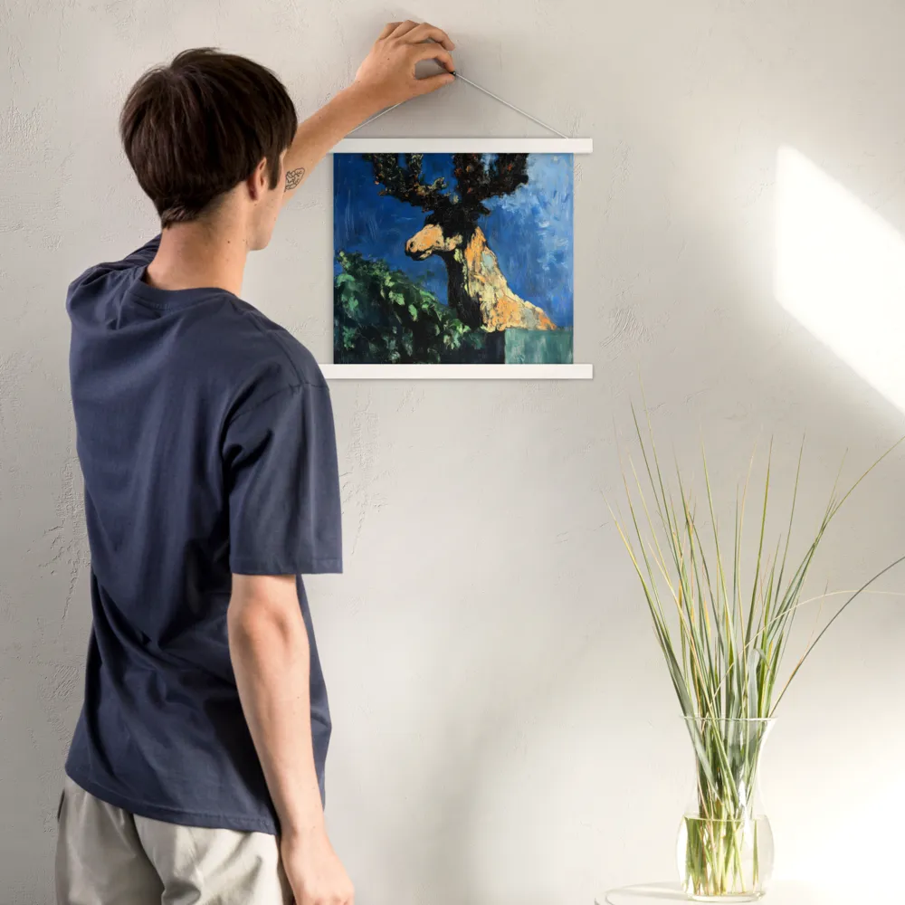 The Majestic Deer in Nature | Poster With White Wood Hanger | 14″×14″