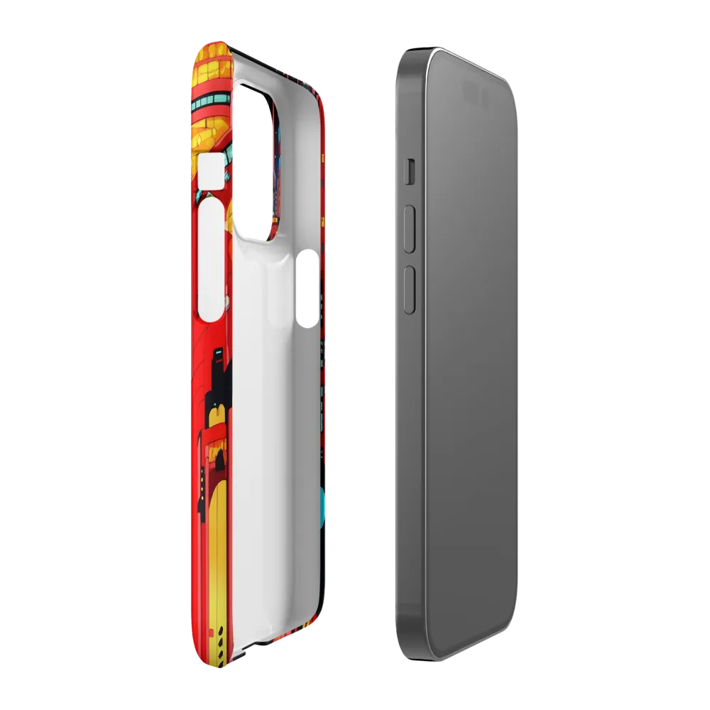 Neon Dreams: A Cyberpunk Cityscape | Phone Case |  14 Pro | Snap Case | Matte