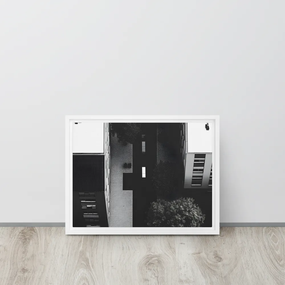 Urban Serenity from Above | Canvas with White Frame | 12″×16″